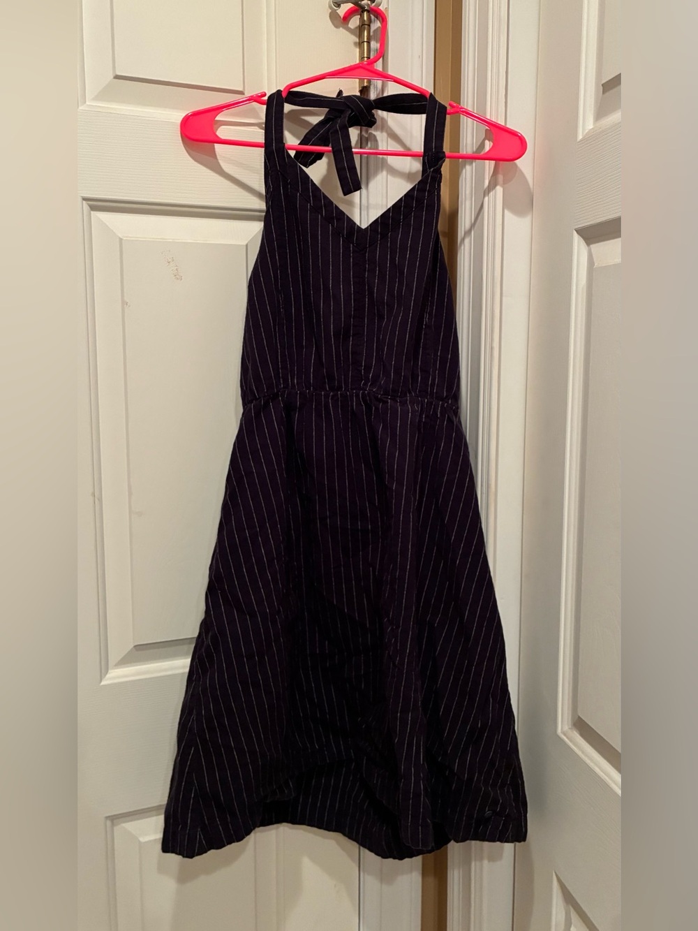 Roxy Black Pinstripe Halter Dress